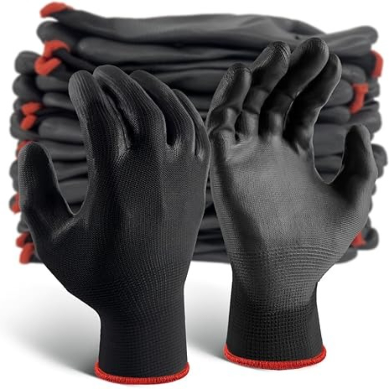 6/12/18PCS Black PU Coating Gl - đánh giá và giá Nitrile Mechanic Glove